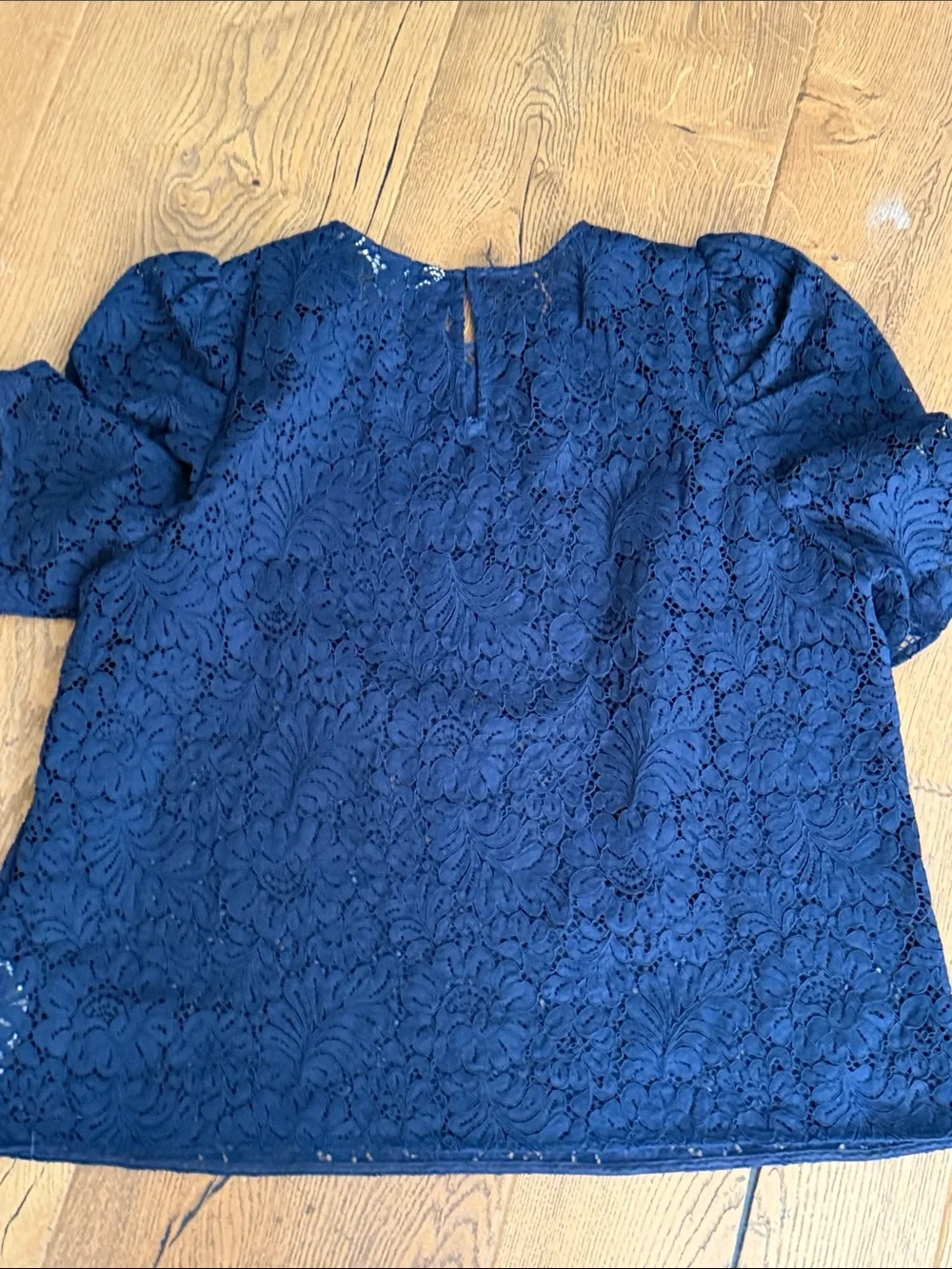 Boden Pleat Sleeve Lace T-shirt 16-18